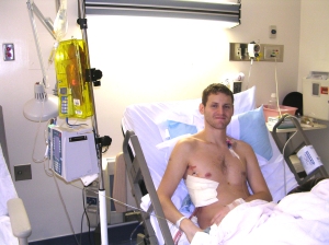 Mr. Furia after one of his surgeries